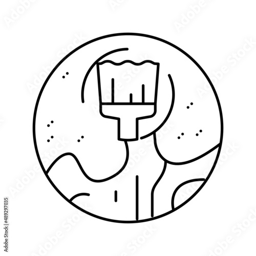 staining hardwood floor line icon vector illustration