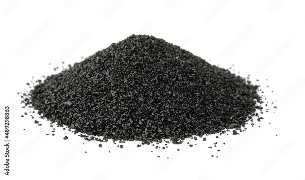 Pile Of Crushed Anthracite Isolated on white background. Material in water purifier. Pile Of Crushed Anthracite Isolated on white background. Material in water purifier.