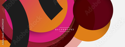 Circle and round shapes abstract background. Vector illustration for wallpaper banner background or landing page