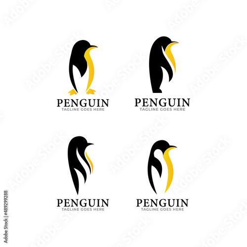 Penguin Logo Design. Penguin Logo Template. Modern Design. Flat Logo. Vector Illustration