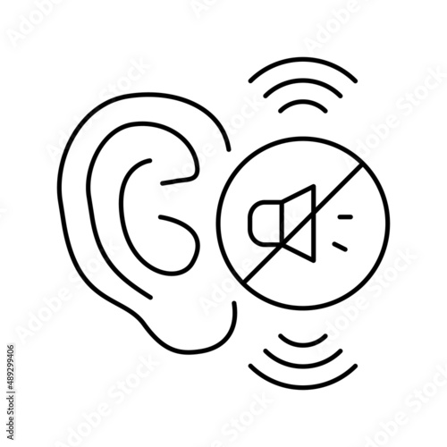 hearing loss line icon vector illustration