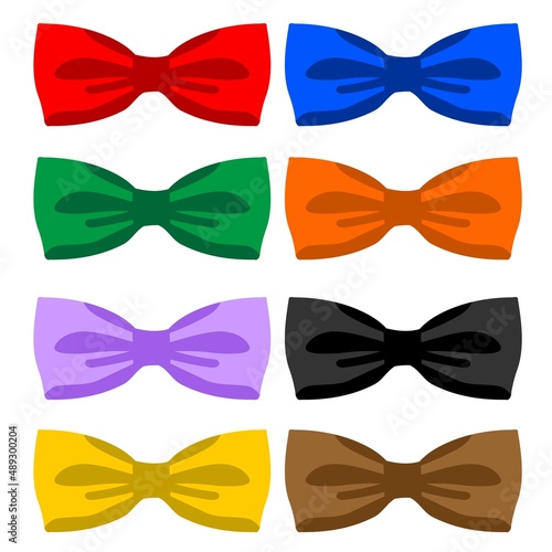 colorfull bow tie fashion set vector design