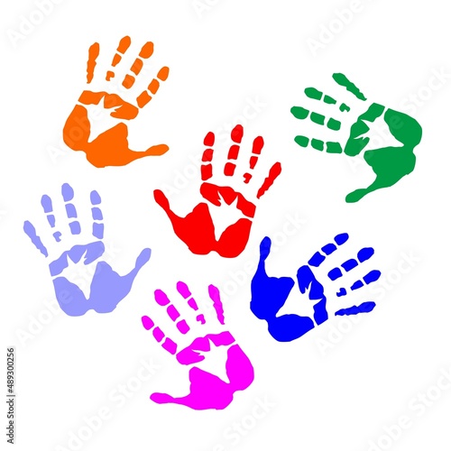 colorfull hand print vector design