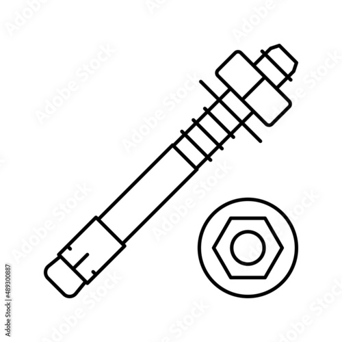 stud anchor line icon vector illustration