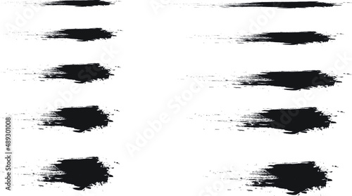 Set Of Vector black brush stroke eps 10  Black brush strokes silhouettes   Grunge paintbrush. Set of grunge black brush strokes for artistic design elements