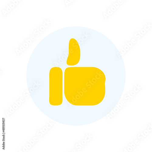 Thumb like for stories and live streams. Yellow thumb icon for social media ui. Vector illlustration isolated in dark background