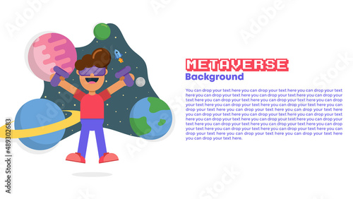 Vector of Live in Metaverse Background. Perfect for metaverse design, metaverse template, etc.