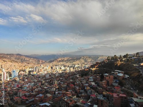 Picturesque view of city in mountains