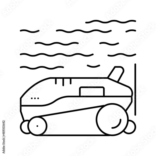 robot cleaner pool line icon vector illustration