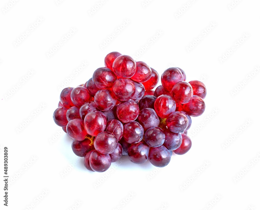 dark red grapes fruit on a white background dark red grapes fruit on a white background