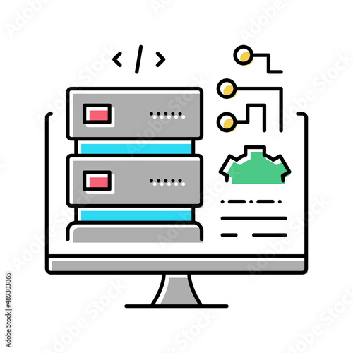 server software color icon vector illustration