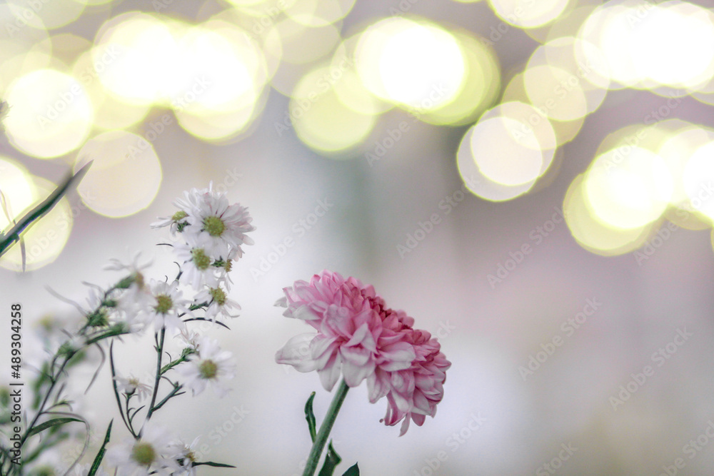 Beautiful bright bouquet of white and red yellow flowers for event hisan, fragment, close up. High quality photos