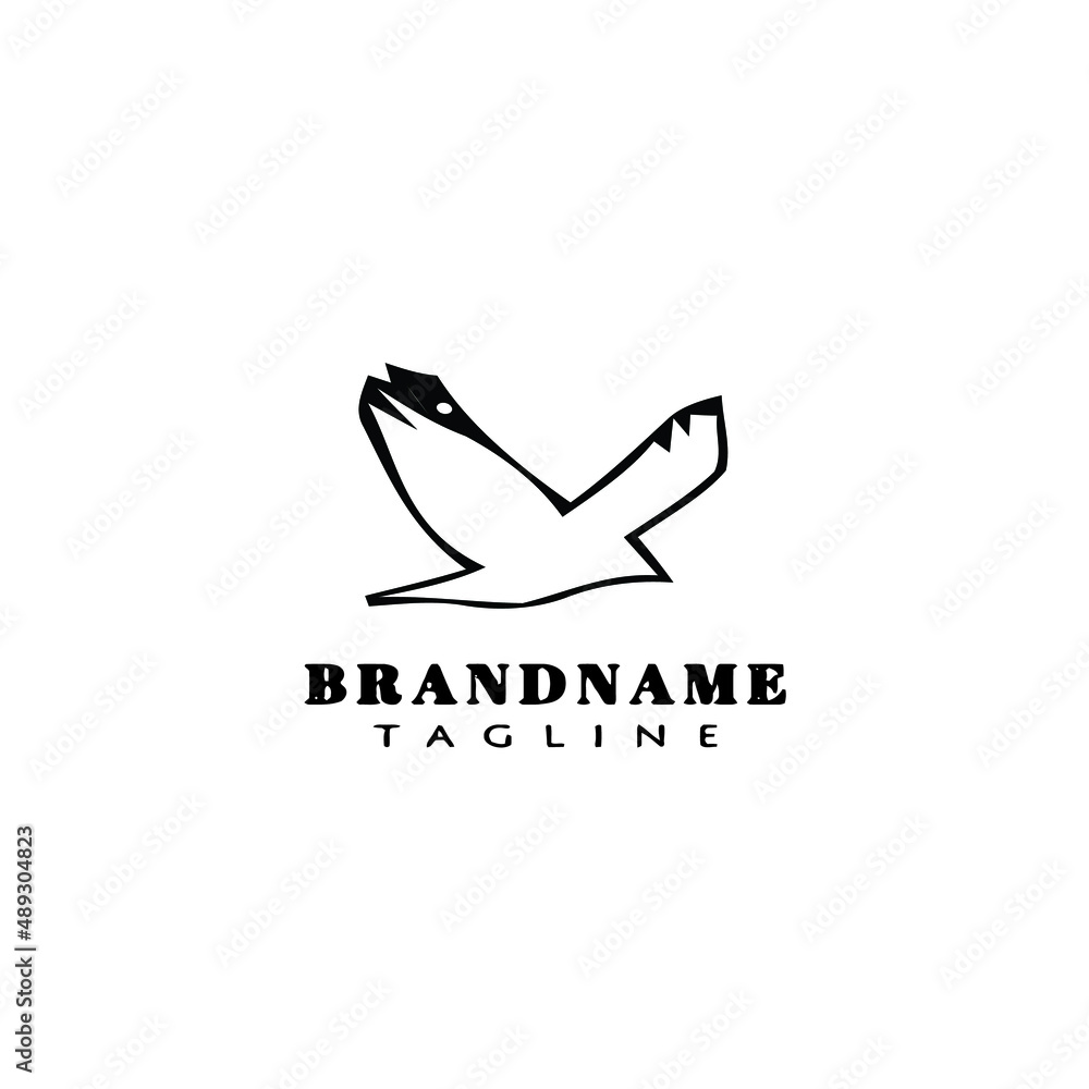 bird logo cartoon icon design template black hand drawn vector illustration bird logo cartoon icon design template black hand drawn vector illustration