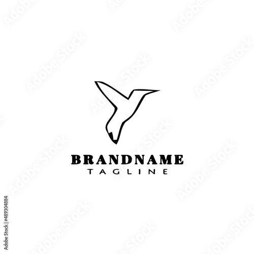 hand drawn bird logo cartoon icon design template black isolated vector illustration