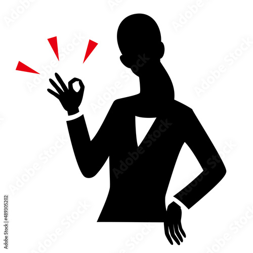Silhouette of the woman to OK it