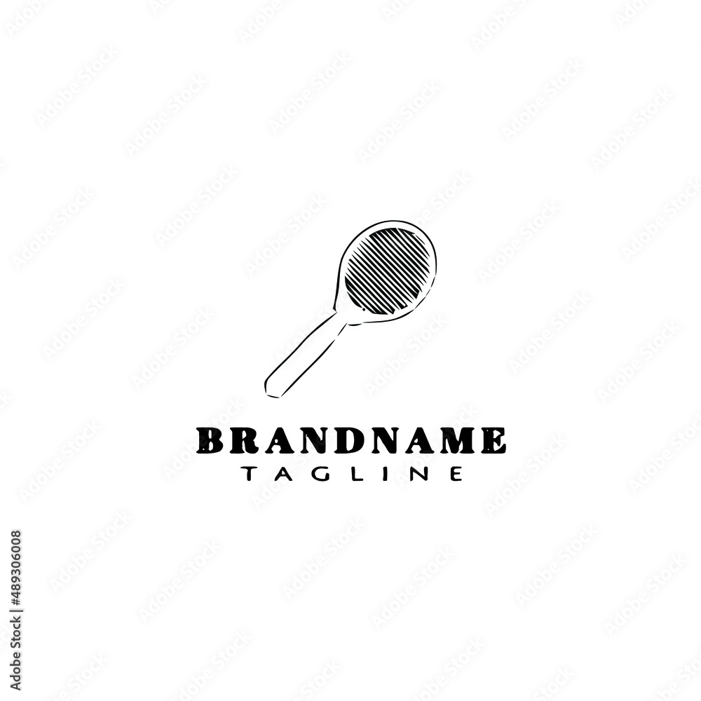 fly swatter logo cartoon icon design template black isolated vector