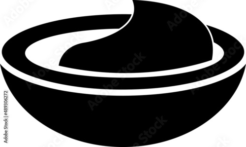  Sour cream bowl. vector Simple modern icon design illustration..eps