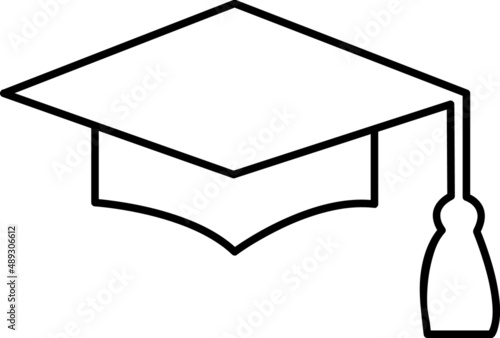 Mortar Board or Graduation Cap, Education symbol. Line icon.eps