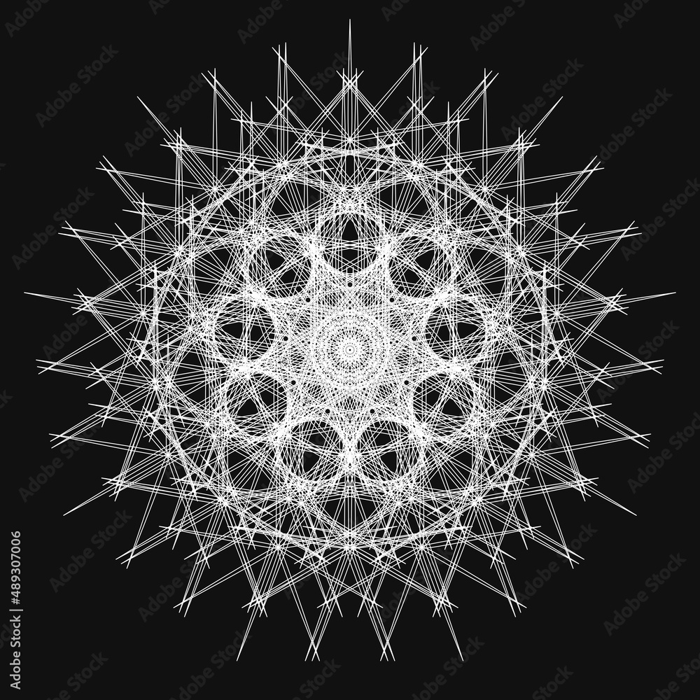 モノトーン幾何学模様 シンプルな曼荼羅模様 モノトーン幾何学模様 シンプルな曼荼羅模様