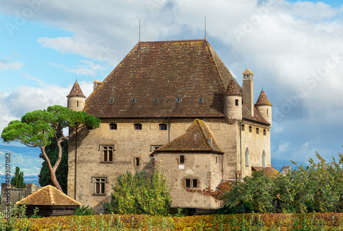 Old town Yvoire on Lake Geneva