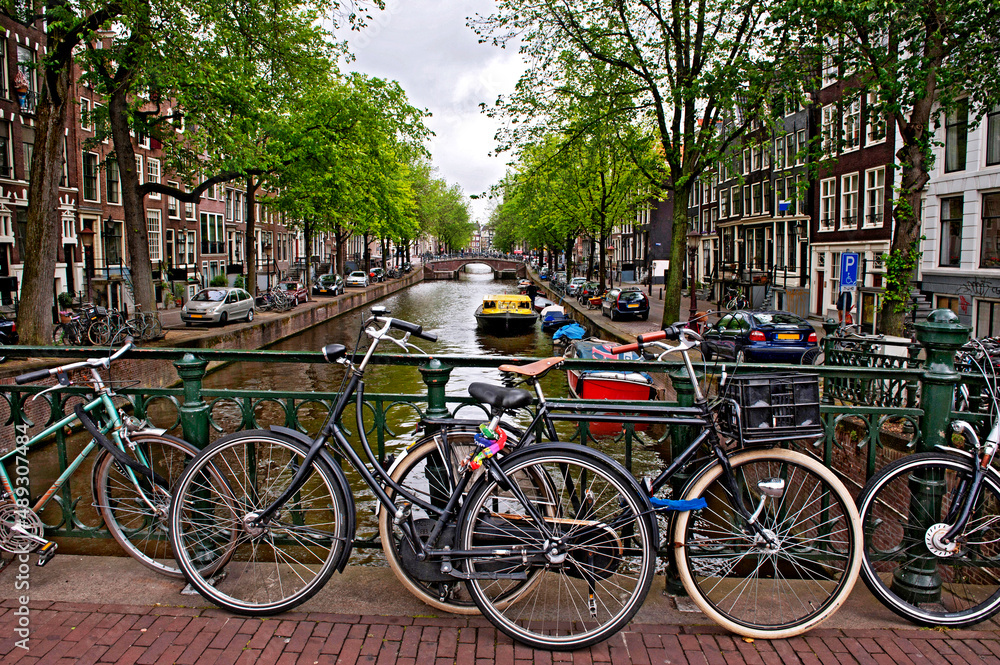 Canais da cidade de Amsterda. Holanda.