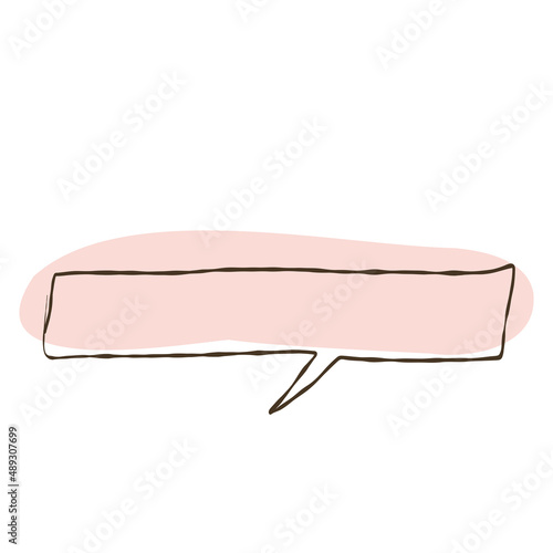Simple handwritten speech bubble separately, pastel color, with paint