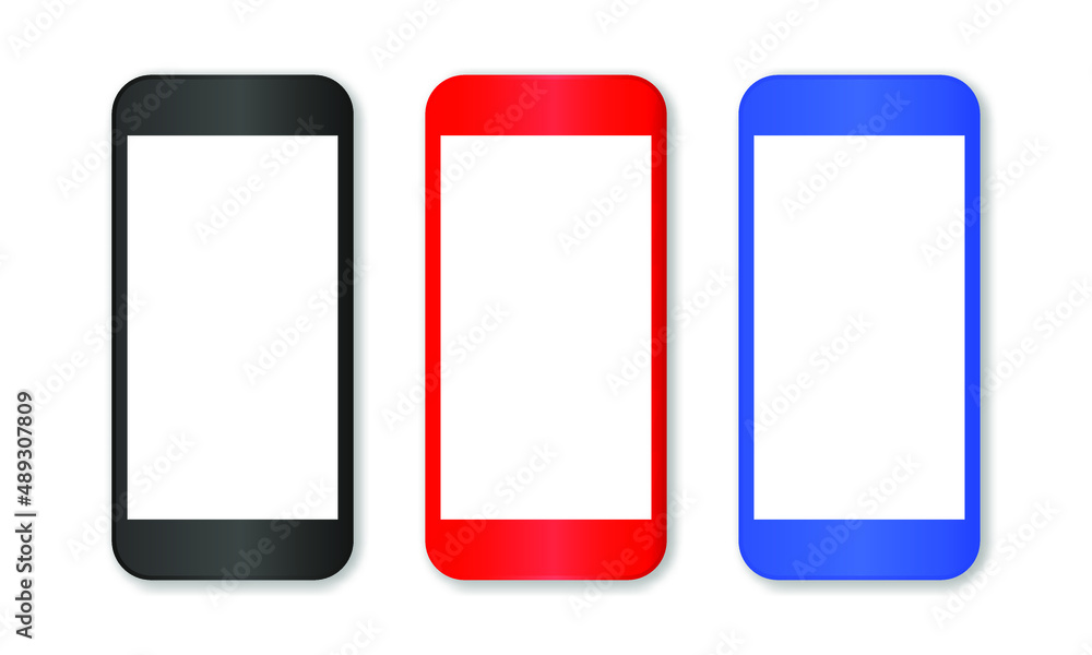 Realistic 3D vector phone mockup front view layout display template. Modern mobile gadget online. Realistic 3D vector phone mockup front view layout display template. Modern mobile gadget online.