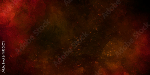 Beautiful galaxy of red color with stars. Star field in galaxy space with nebulae, abstract watercolor digital art painting for texture background