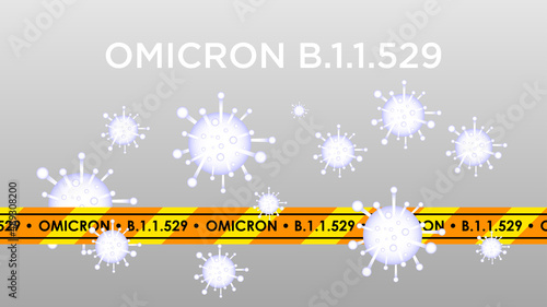 omicron virus desease, B.1.1.529 Danger new mutant corona virus, vector illustration.