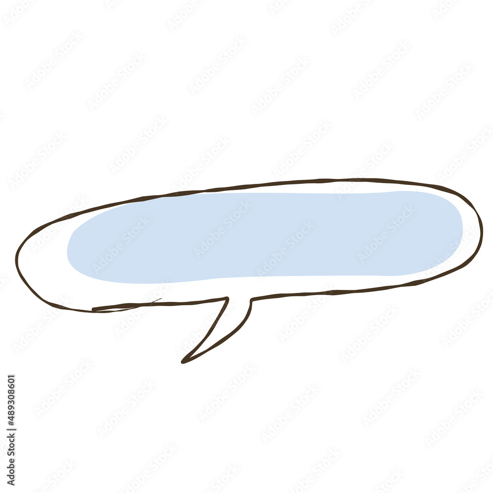 Simple handwritten speech bubble separately, pastel color, with paint Simple handwritten speech bubble separately, pastel color, with paint