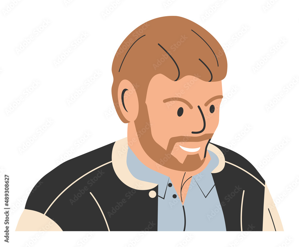 Young Man with Beard in T-Shirt. Young Man with Beard in T-Shirt.