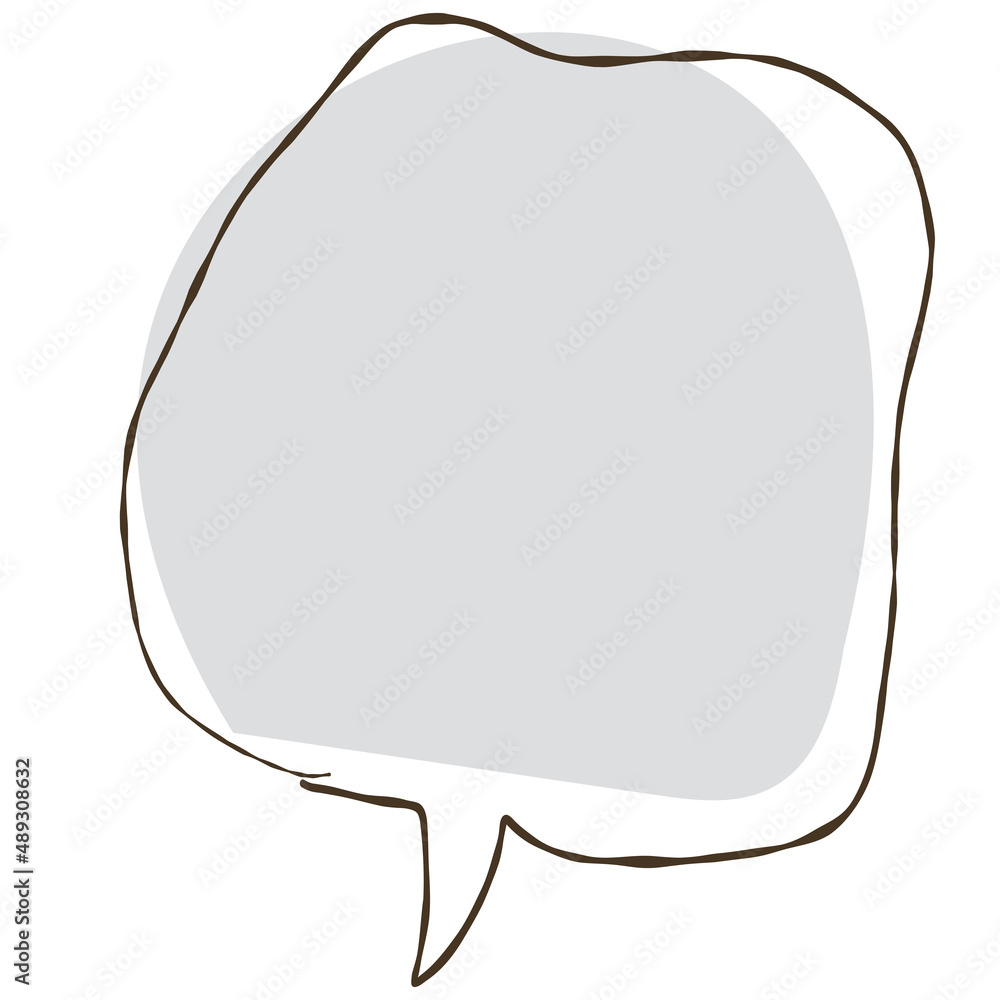 Simple handwritten speech bubble separately, pastel color, with paint Simple handwritten speech bubble separately, pastel color, with paint