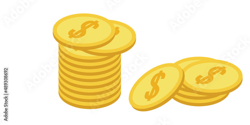 Vector material of a pile of gold coins