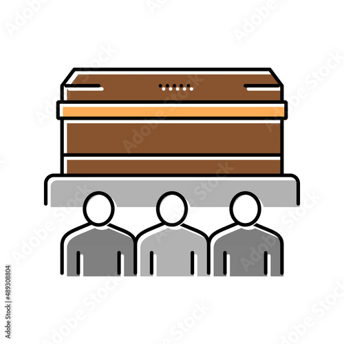 funeral commemoration color icon vector isolated illustration
