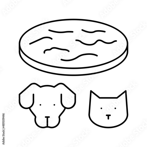 tapeworm animal disease line icon vector illustration