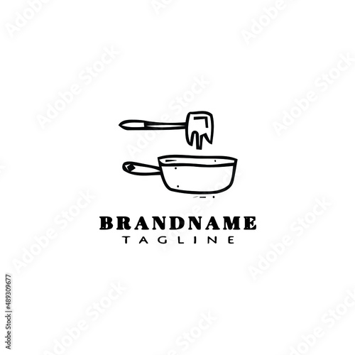 fondue logo cartoon icon design template black isolated illustration