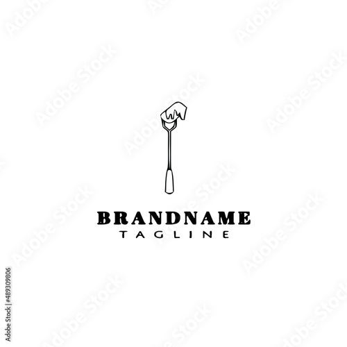 fondue logo cartoon icon design template black isolated illustration