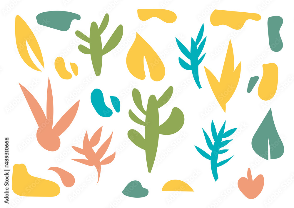 Fototapeta premium Hand drawn abstract organic shapes background