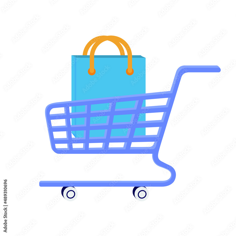 A shopping cart vector material A shopping cart vector material