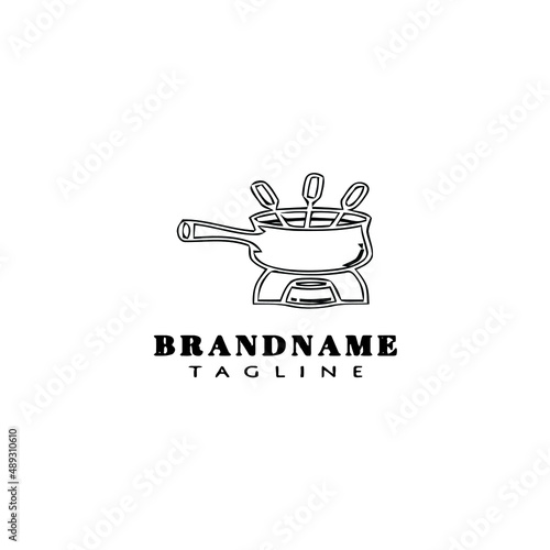 fondue logo cartoon icon design template black isolated illustration