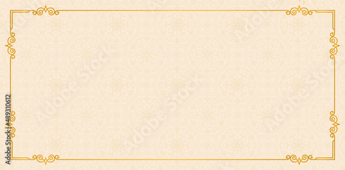 rectangle frame chinese pattern ivory colors, applicable for website banner, poster and sign corporate, social media template element, antique style ornament, wedding invitation, picture frame label 