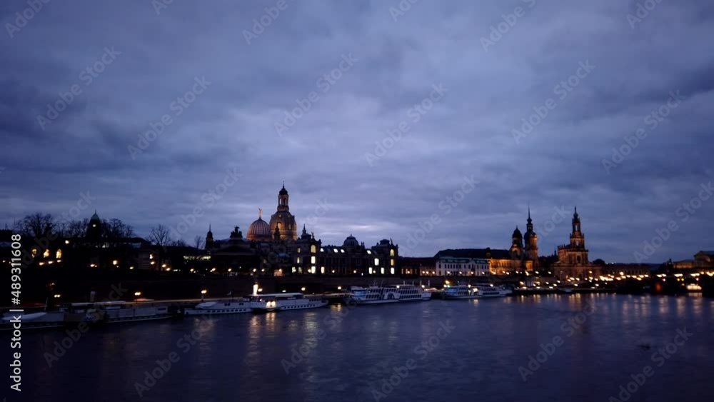 Time Lapse of Dresden City Panorama with Skyline during Cloudy Day Time Lapse of Dresden City Panorama with Skyline during Cloudy Day