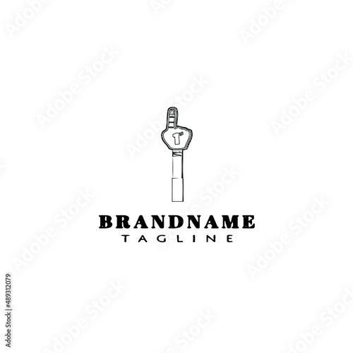 foam finger logo cartoon icon design template black isolated vector illustration