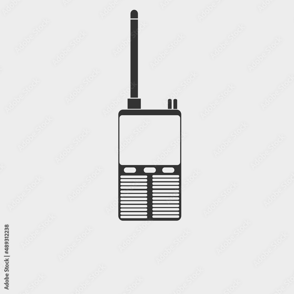 Walkie talkie radio vector icon solid grey Walkie talkie radio vector icon solid grey