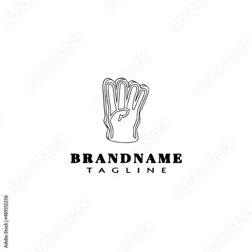 foam finger logo cartoon icon design template black isolated vector illustration