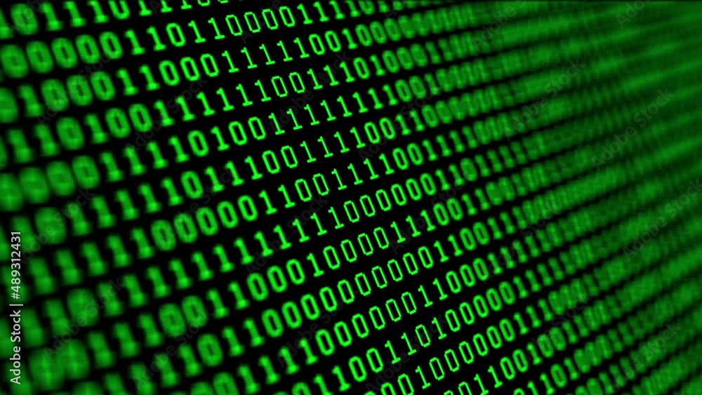 Abstract binary code background with green digits moving on the screen. Data, code, decryption and encoding concepts. Seamless loopable background. Abstract binary code background with green digits moving on the screen. Data, code, decryption and encoding concepts. Seamless loopable background.