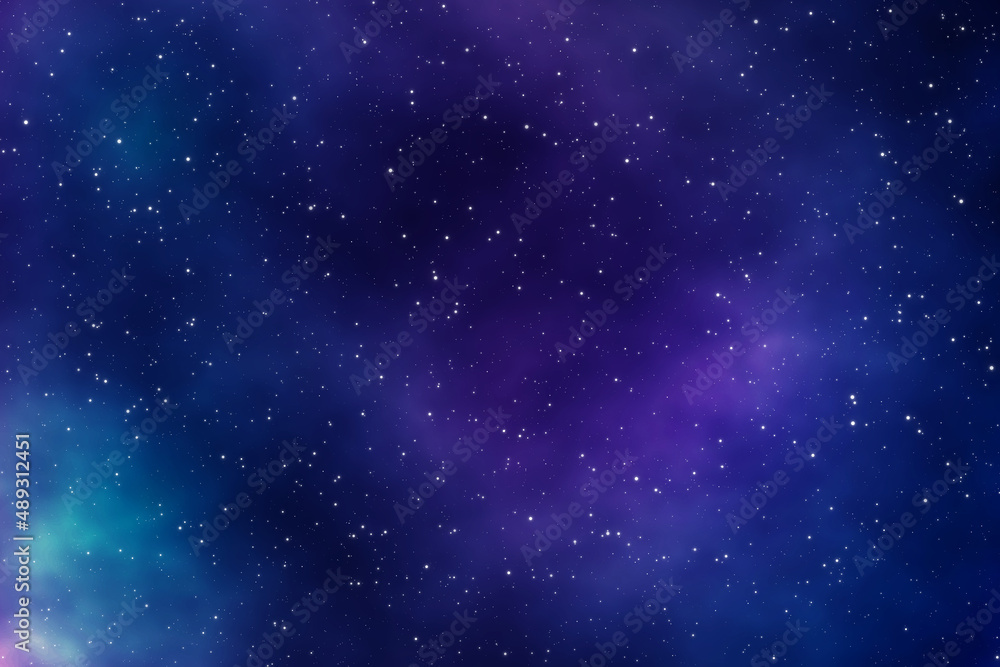 Purple blue galaxy sky and stars field