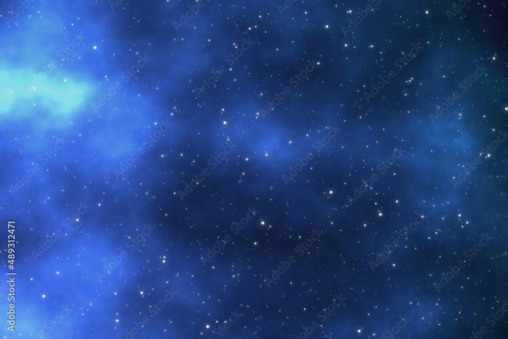 The galaxy in blue and stars field