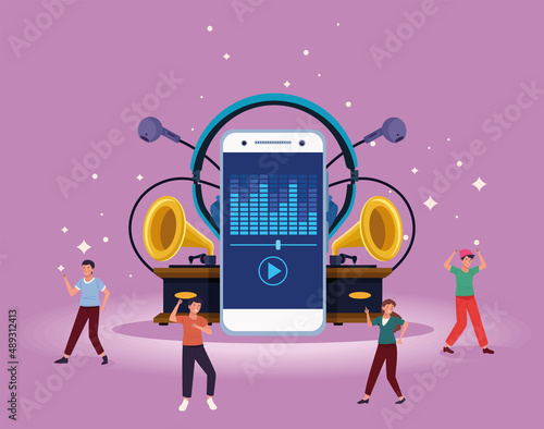 people dancing with devices