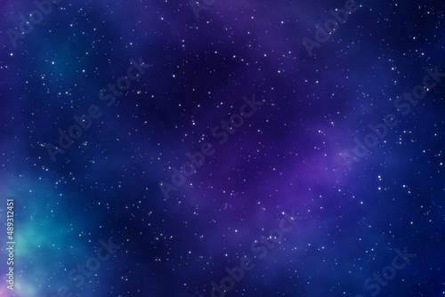 Purple blue galaxy sky and stars field © Rassamee design